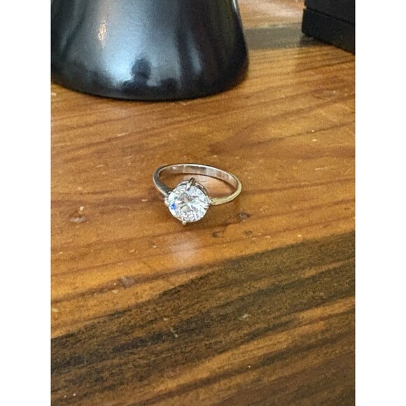 Sterling Silver Cubic Zirconia Engagement Ring Women’s Size 6.75 Wedding Cocktai - Picture 3 of 11